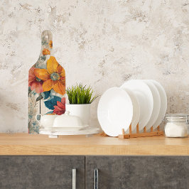 Tabla De Cortar Flor rústica colorida