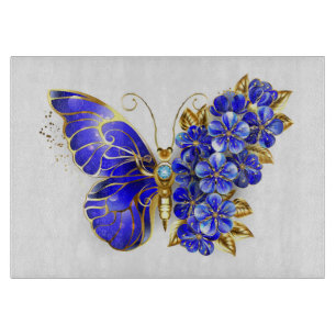 Tabla De Cortar Flor Sapphire Mariposa