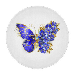 Tabla De Cortar Flor Sapphire Mariposa