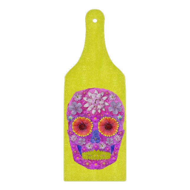 Tabla De Cortar Flor Skull 2 (Anverso)