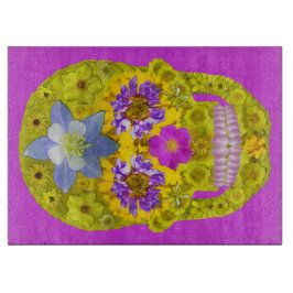 Tabla De Cortar Flor Skull 3
