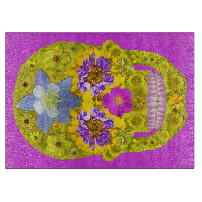 Tabla De Cortar Flor Skull 3 (Anverso)
