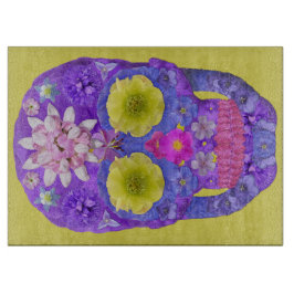 Tabla De Cortar Flor Skull 5