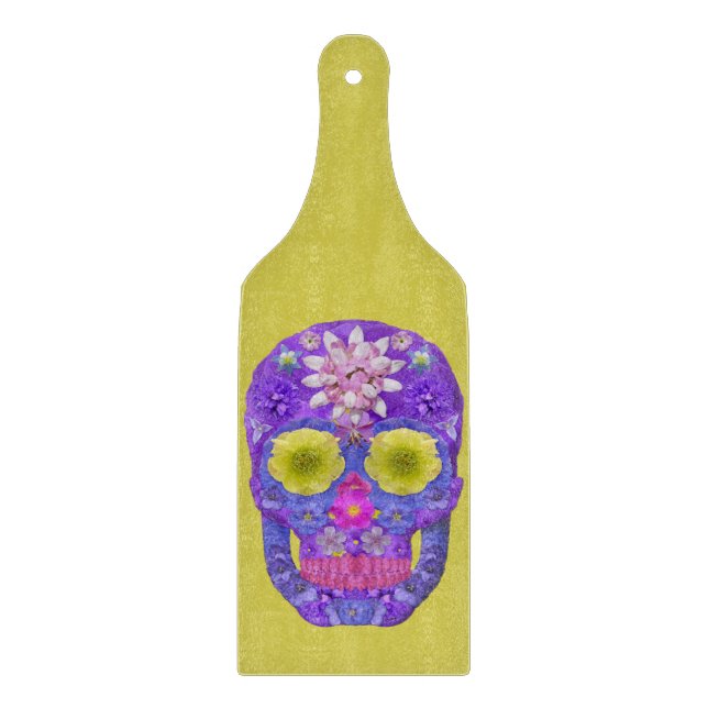 Tabla De Cortar Flor Skull 5 (Anverso)