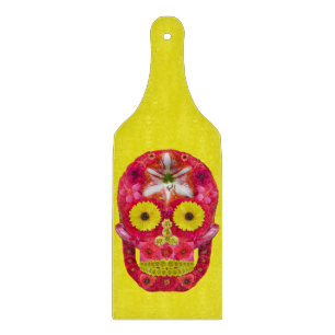 Tabla De Cortar Flor Skull 6