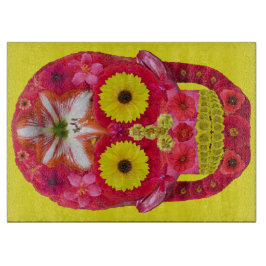 Tabla De Cortar Flor Skull 6