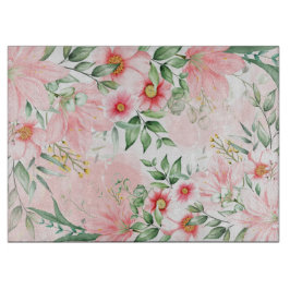 Tabla De Cortar Flora acuarela