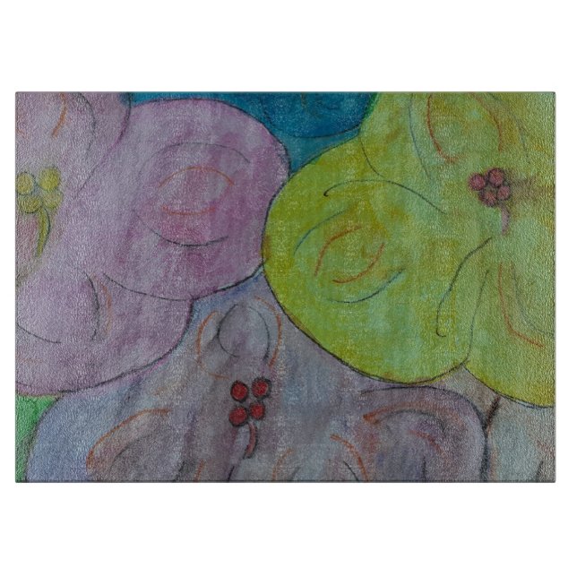 Tabla de cortar floral abstracta de verano (Anverso)