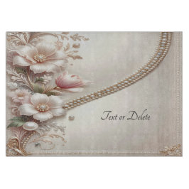 Tabla De Cortar Floral and Pearl Embellishments Cutting Board