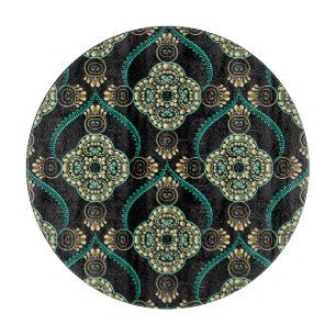 Tabla De Cortar Floral árabe, elegante patrón vintage.