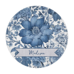 Tabla De Cortar Floral azul vintage Chinoiserie personalizada