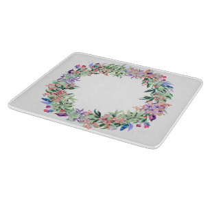 Tabla De Cortar Floral Berries Wreath