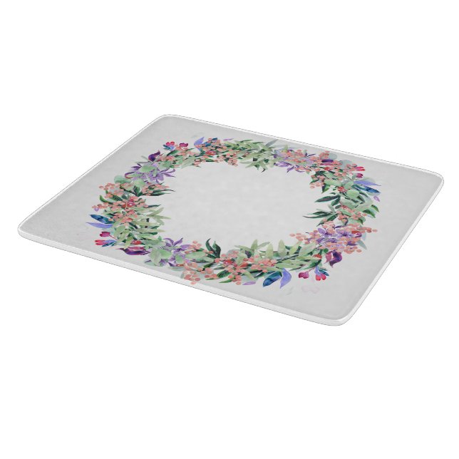 Tabla De Cortar Floral Berries Wreath (Borde)