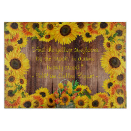 Tabla De Cortar Floral Campestre Girasol Amarillo Rústico Madera G