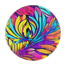 Tabla De Cortar Floral de abstracto vibrante