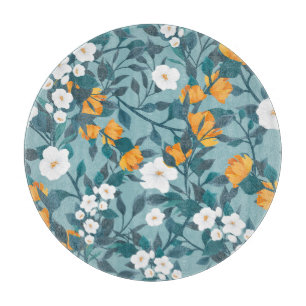 Tabla De Cortar Floral de Apple: Motif de patrón en flor.
