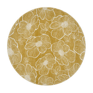 Tabla De Cortar Floral de oro monocromo: Resumen sin problemas