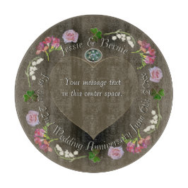 Tabla De Cortar Floral del 22° Aniversario Boda