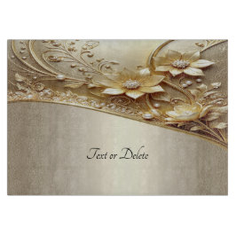 Tabla de cortar floral dorada ornamentada moderna