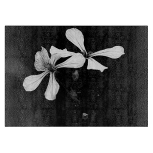Tabla De Cortar floral en blanco y negro minimalista