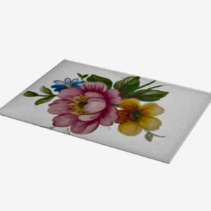 Tabla de cortar floral inspirada en porcelana