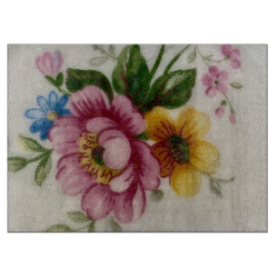 Tabla de cortar floral inspirada en porcelana