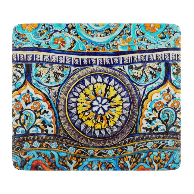 Tabla De Cortar Floral mallónica española de origen romano (Anverso)