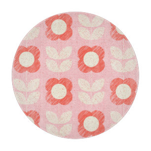 Tabla De Cortar Floral retro con estilo escandinavo sin soldadura