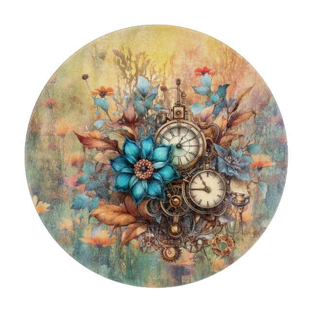 Tabla De Cortar Floral Steampunk (Anverso)