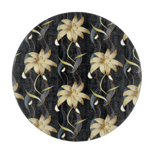 Tabla De Cortar Floral Striped Luxury: Viñeta 3D.