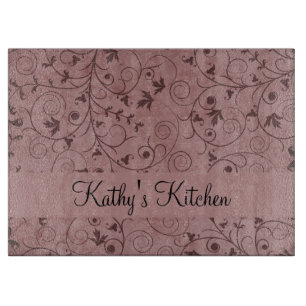 Tabla De Cortar Floral sucio rojo