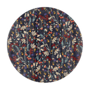 Tabla De Cortar Floral tropical: Vintage botánico aleatorio.