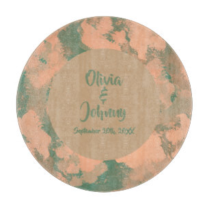Tabla De Cortar Floral verde del ejército