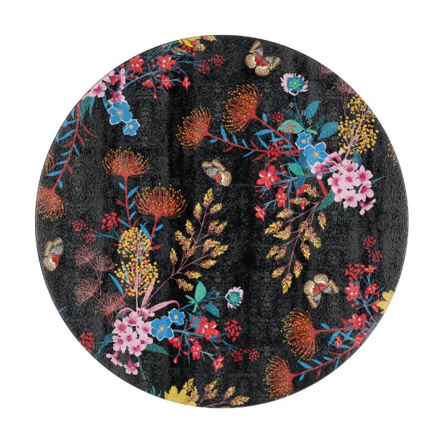 Tabla De Cortar Floreciente estilo mariposas jardín estilo liberta (Anverso)