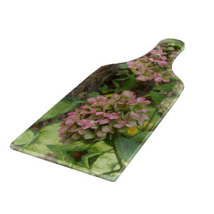 Tabla De Cortar Florecimiento de Hortensias de Otoño con Hojas Dor