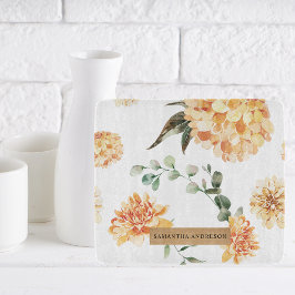 Tabla De Cortar Flores amarillas modernas y regalo personalizado d