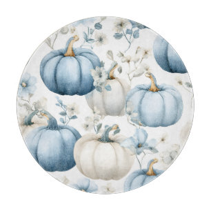 TABLA DE CORTAR FLORES AZULES Y BLANCOS DE CAÍDA Y DE ORO
