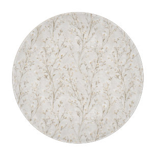 Tabla De Cortar Flores blancas crema bonitas