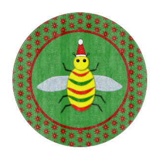 Tabla De Cortar Flores de abeja y de poinsettia para Navidades peq