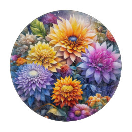 Tabla De Cortar Flores De Arte Ai Coloridas En bonito