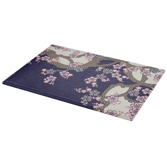 Tabla De Cortar Flores de ciruela textil japonesa tradicional (Borde)