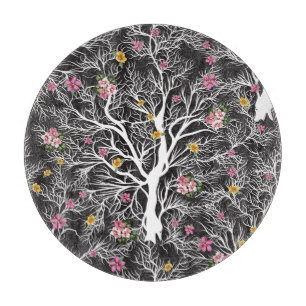 Tabla De Cortar Flores de colores: Árbol negro sin soldadura