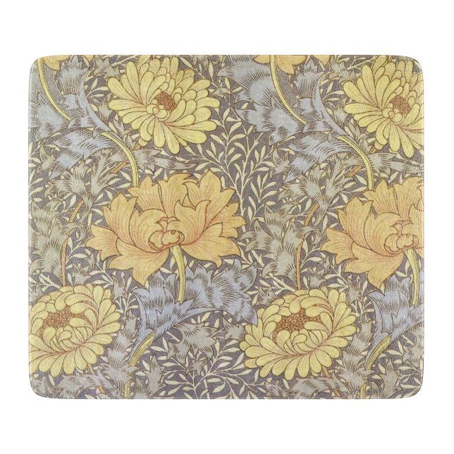 Tabla De Cortar Flores de crisantemo de William Morris (Anverso)