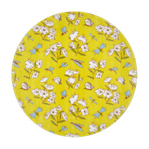 Tabla De Cortar Flores de insectos mariposas: Patte sin foco de ve