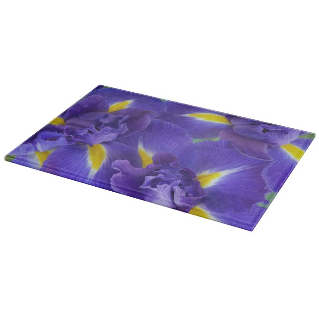 Tabla De Cortar Flores de Iris (Borde)