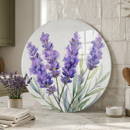 Tabla De Cortar Flores de lavanda acuarela