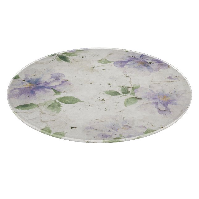 Tabla De Cortar Flores de lavanda morada bonitas (Borde)