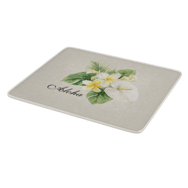 Tabla De Cortar Flores de Plumeria Tropicales Aloha (Borde)