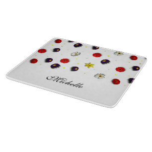 Tabla De Cortar Flores de primavera decorativas personalizadas bla