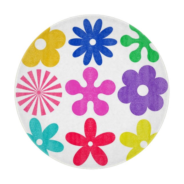 TABLA DE CORTAR FLORES DE RETRO DE GROOVY (Anverso)